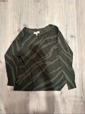 Beatrice Oliva Olive & Dark Green Zebra Print Sweater